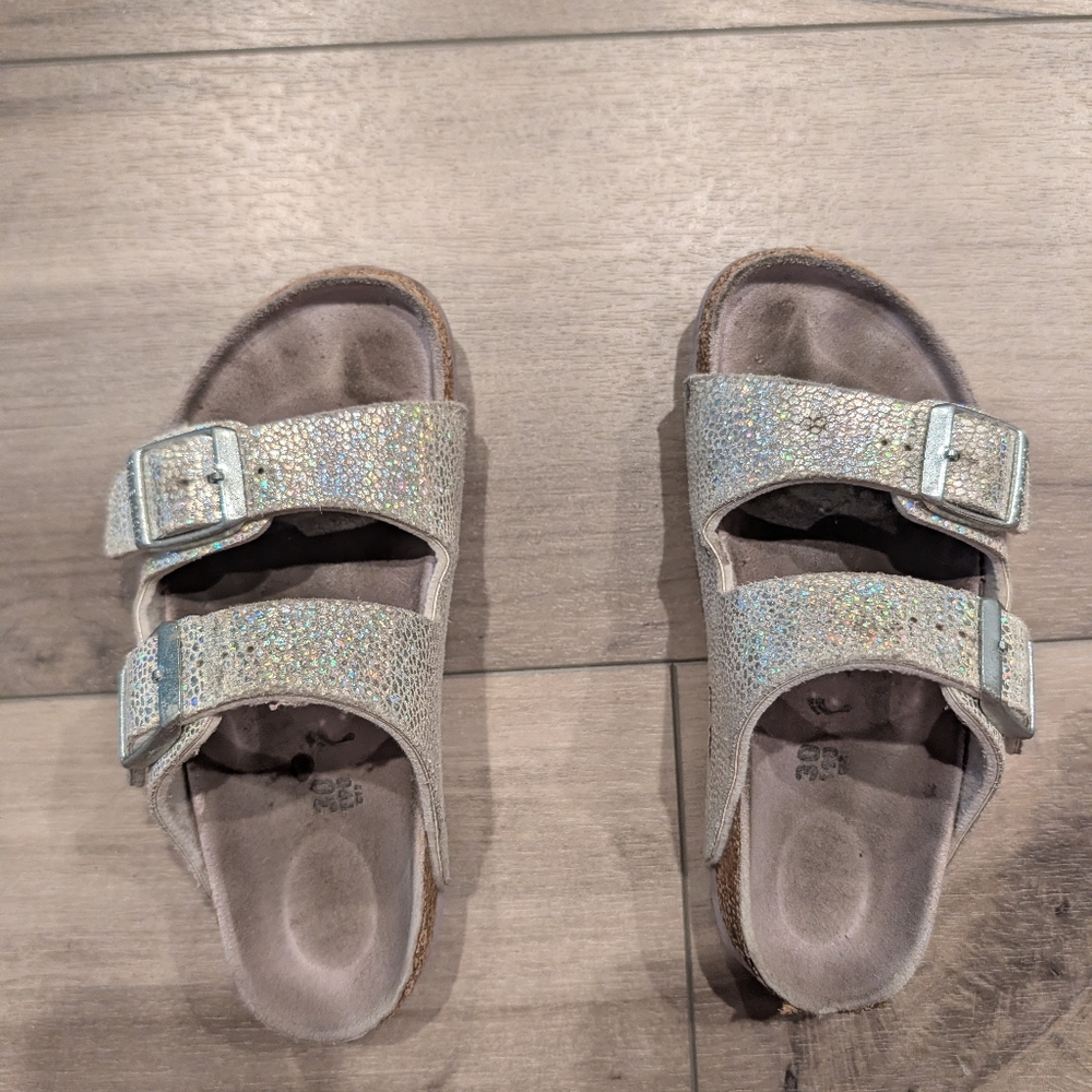 Kids Silver Sparkle Birkenstock's